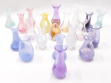 Various Caithness style swirl glass vases, 10cm high, etc. (a quantity)