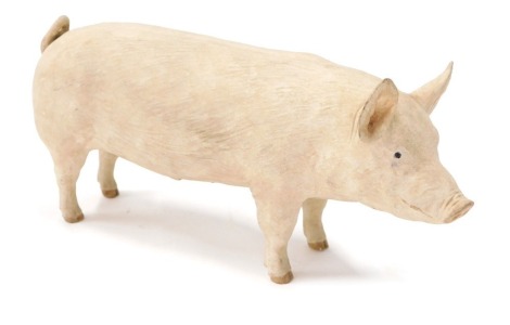 A Horper Shebeg Isle of Man matt figure of a pig, marked beneath, 11cm high.