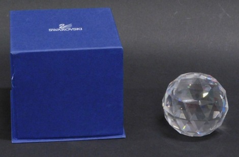 A Swarovski crystal Long Live the Queen To Commemorate the 50th Anniversary of the Coronation of Queen Elizabeth II 1953-2003 Prestige paperweight, 11cm diameter, boxed with some paperwork.