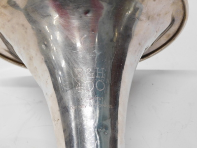 A Boosey & Hawkes tenor horn, with three valves, 54cm high, with mouthpiece, cased. - 4