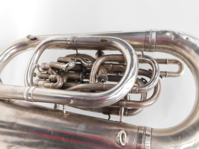 A Boosey & Hawkes Imperial tuba, with three valves, 93cm high, with mouthpiece. (cased) - 2