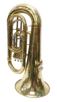 A Yamaha YE3 321 EB brass tuba, with chrome mount, 90cm high, with separate mouthpiece. (cased)