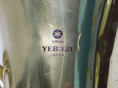 A Yamaha YE3 321 EB brass tuba, with chrome mount, 90cm high, with separate mouthpiece. (cased) - 3