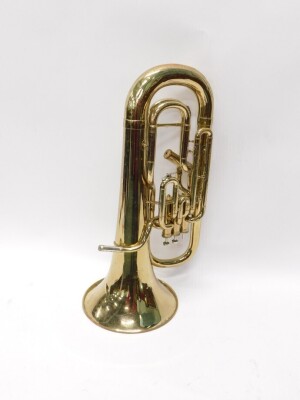 A Boosey & Hawkes Besson 100 brass euphonium, with chrome mounts, three valves, 53cm high. (cased) - 2