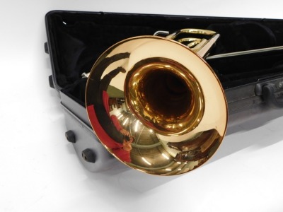 A Yamaha YB301 brass baritone horn, with three valves, 60cm high, separate mouthpiece. (cased) - 3