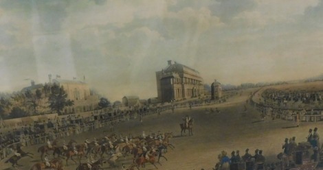 After Pollard. Doncaster Races, coloured lithograph, 41cm x 66cm.