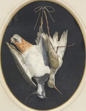 Manner of Dixon. Embossed hanging birds, collage, 41cm x 32cm.