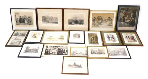 After Rowlandson. Doctor Syntax at an Auction, bookplate engraving, 11cm x 19cm, various other prints, pictures, frames, engravings, page prints, landscapes, watercolour, French and other etchings, Ruins of Woolsthorpe Church near Belvoir Castle, Vanity F