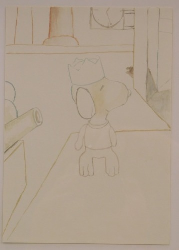 After De Chirico. Snoopy, attributed verso, 21cm x 15cm.