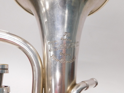 A Besson FB New Standard euphonium, with three valves, 42cm high, separate mouthpiece. (cased) - 4