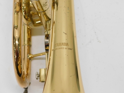 A Yamaha brass cornet, with three valves, 36cm long, in Yamaha case. - 4