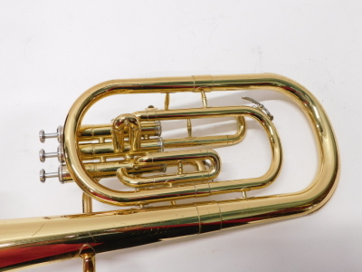 A Yamaha YAH203 304491 brass tenor horn, with three valves, 51cm high. (in Yamaha case) - 4