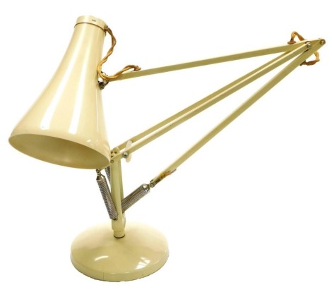 A mid century Herbert Terry & Sons Limited Anglepoise cream table lamp. Buyer Note: WARNING! This lot contains untested or unsafe electrical items. It is supplied for scrap or reconditioning only. TRADE ONLY