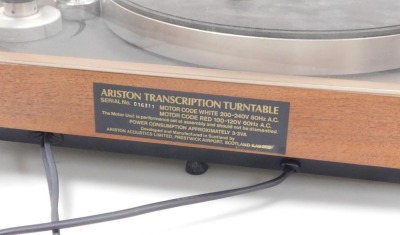 An Ariston Audio RD80 transcription deck record player, serial number 016311. - 3