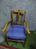 A Georgian elm Carver Chair and matching Side Chair