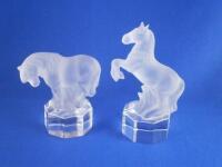 Two similar Goebel frosted glass figures of horses