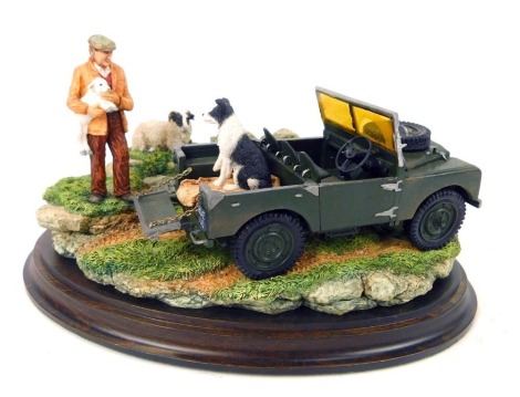 A Country Artists figure group Landrover New Friends, CA957, 21cm wide.