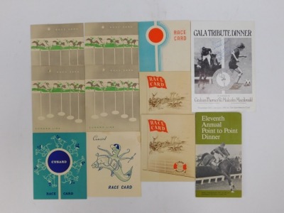 A group of horse racing memorabilia, to include an Irish 1000 guineas race card for 25th May 1991, signed 1995 Lesters Programme, further race cards to include Orontes Jockey Club Race Meeting 19th August 1931, Coastlines Limited race meeting cards for Au - 2