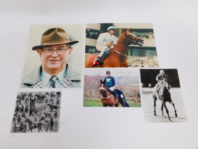 Various horse racing related photographs, of jockeys, trainers, etc., some bearing signatures, to include Anthony Tory, Tom Taaffe, Phil Tuck, Richard Davis, J Etherington, Erwin Schindler, etc. - 2