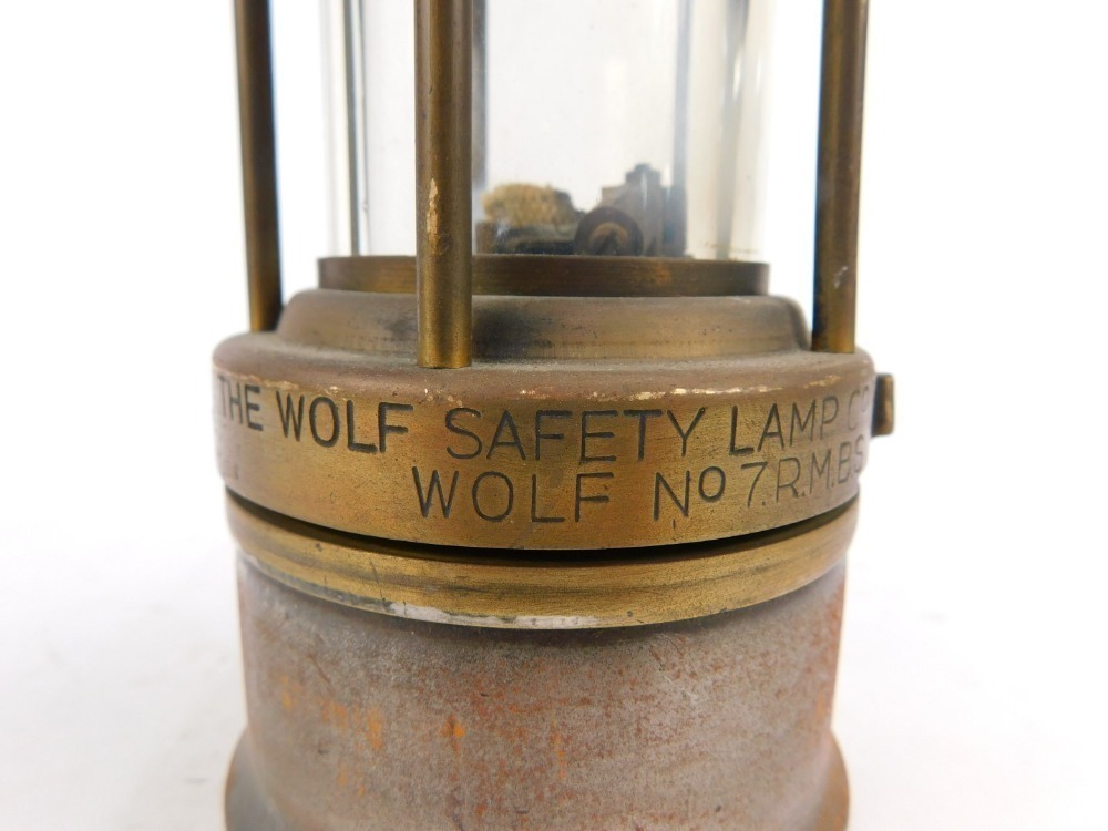 Antique Miners Lantern Wm Maurice The good Wolf Safety Lamp Co