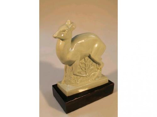 A Wedgwood figure of a standing deer by John Skeaping