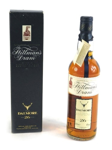 A bottle of The Stiltman's Dram Limited Edition Single Highland Malt whisky, aged 26 years, in original box.