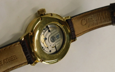 A CHR Ward of London gentleman's automatic wristwatch, with openwork movement, numbered 1271, and date aperture, boxed. - 2