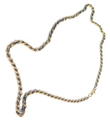 A 9ct gold rope twist neck chain, 40cm long, 3.8g.