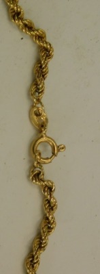 A 9ct gold rope twist neck chain, 40cm long, 3.8g. - 2