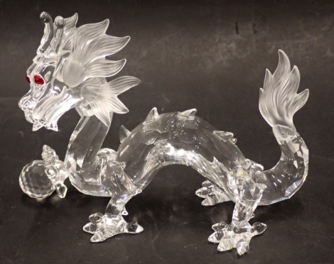 A Swarovski crystal Fabulous Creatures annual edition 1997 dragon, boxed, 9cm high.