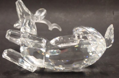 A Swarovski crystal figure of a seated antelope, 11cm high, boxed. - 2