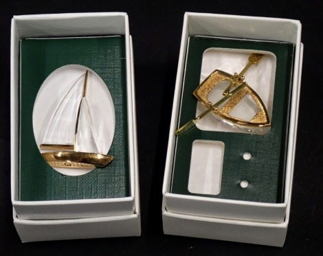 A group of Swarovski crystal, crystal moments, to include ship, rocking horse and boat. 3, boxed.