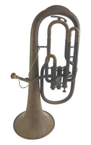 A brass French horn, no visible makers details, 50cm high.