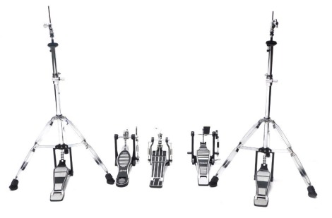 Various drum stands, to include high hat stands, drum pedals, bass drum pedal, etc. (5)