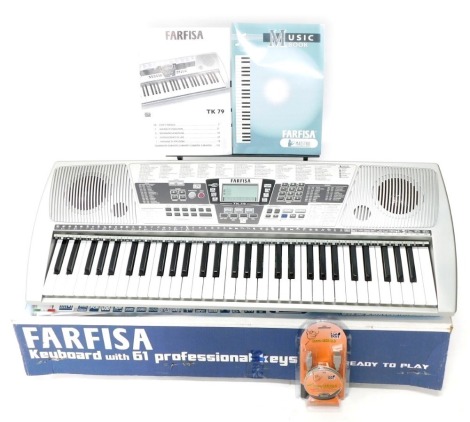 A Farfisa TK79 keyboard with 61 keys, boxed and unused.