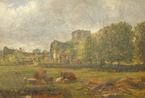 Alex Fraser (19thC). Part of the Refectory Lannercost Abbey, oil on board, signed and dated, 22.5cm x 35cm.