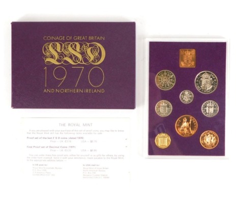 A 1970 coinage of Great Britain coin pack.