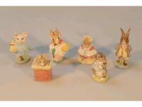 Six Royal Albert Beatrix Potter figures including Mrs Rabbit