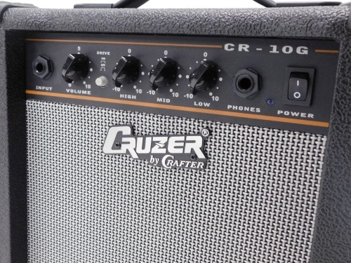 Two Crafter Cruzer CR-10G portable guitar amplifiers.