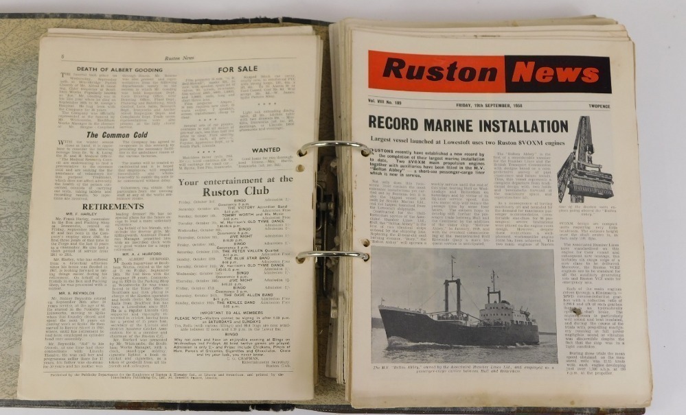 A quantity of Ruston News, to include weekly magazines from 1960's ...