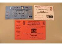 Three Aston Villa football tickets