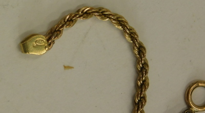 A rope twist necklace, with 14ct gold plated clasp and chain, 49cm long. - 2