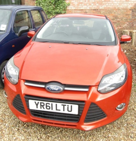 Ford Focus Zetec 125 five door hatchback, registration YR61 LTU, petrol, 1596cc, orange, first registered 24/09/2011, MOT to 08/10/2023, 73296 mileage, V5 present.