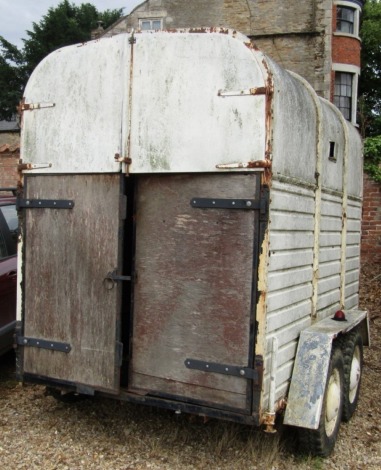 A Rice horse box trailer, painted in white and with converted seat interior. (AF)