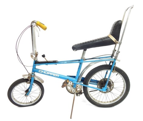 A Raleigh Chopper AWT, with blue frame.