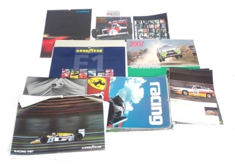 A group of motor racing calendars, 1990s and later. (a quantity)