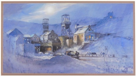 David Weston (1935-2011). Oak Dale Colliery South Wales, watercolour, signed, dated verso 1966, 25cm x 44cm.