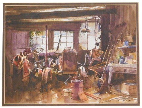 David Weston (1935-2011). Within the Shed, watercolour, signed, dated verso 1998, 24.5cm x 32cm.