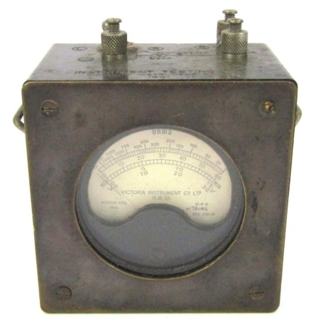 An instrument testing Victor voltmeter set.