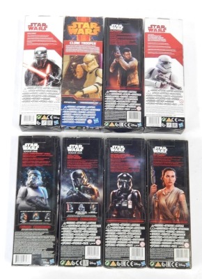 Hasbro Disney Star Wars figures, boxed, comprising Clone Trooper, two Imperial Stormtroopers, Kylo Ren, Death Trooper, Finn (Jakku), Rey (Jakku), The First Order Fighter Pilot, and First order Stormtrooper. (8) - 2